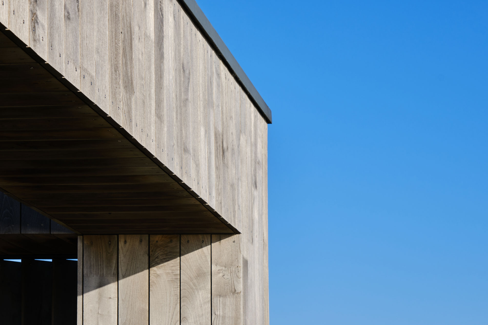 Reclaimed oak exterior wood facade