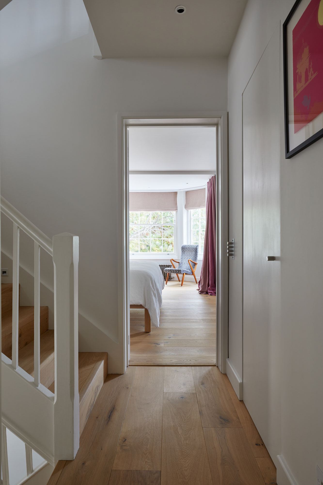 Engineered oak flooring in hallway