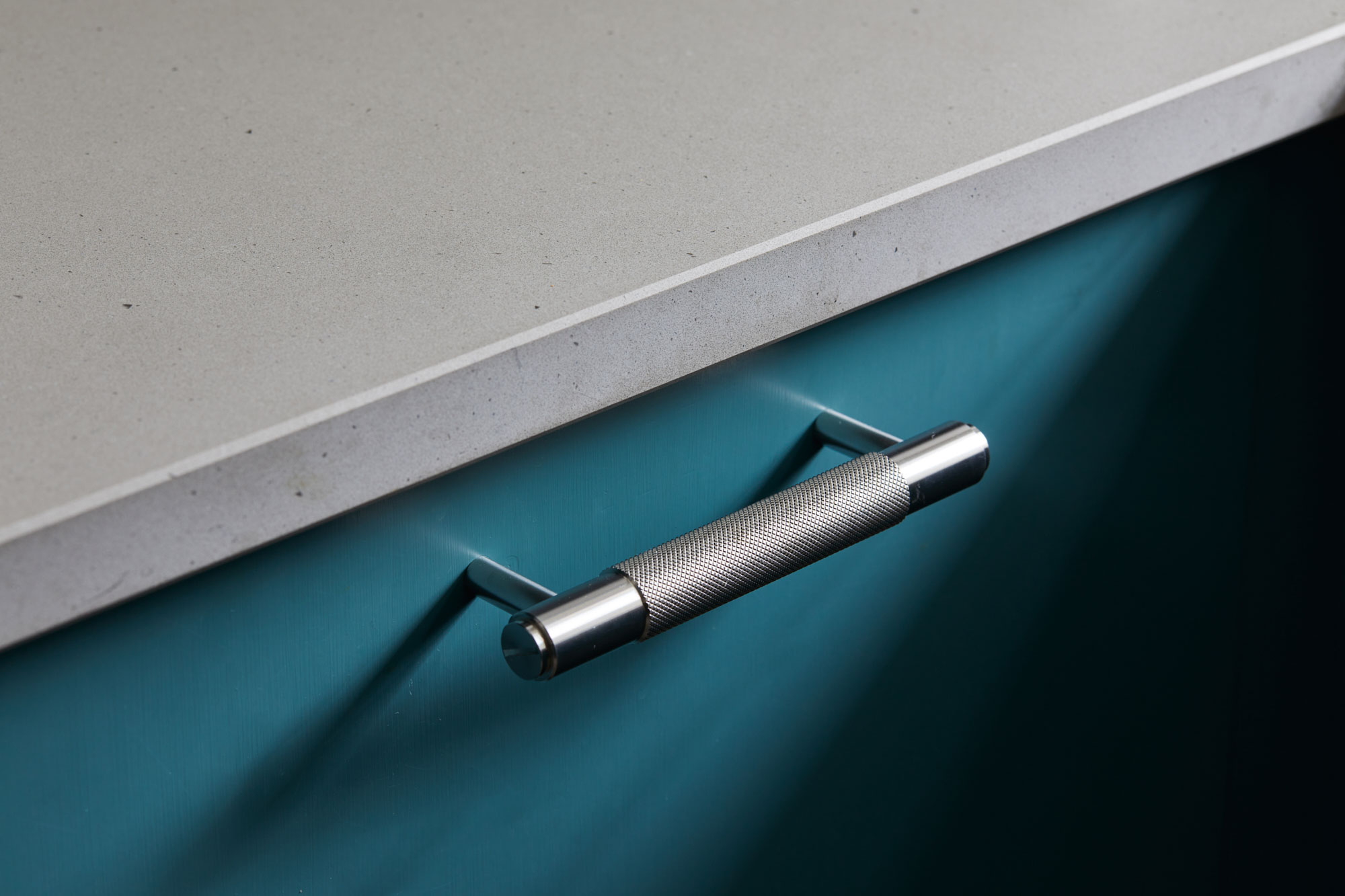 Industrial metal drawer handle