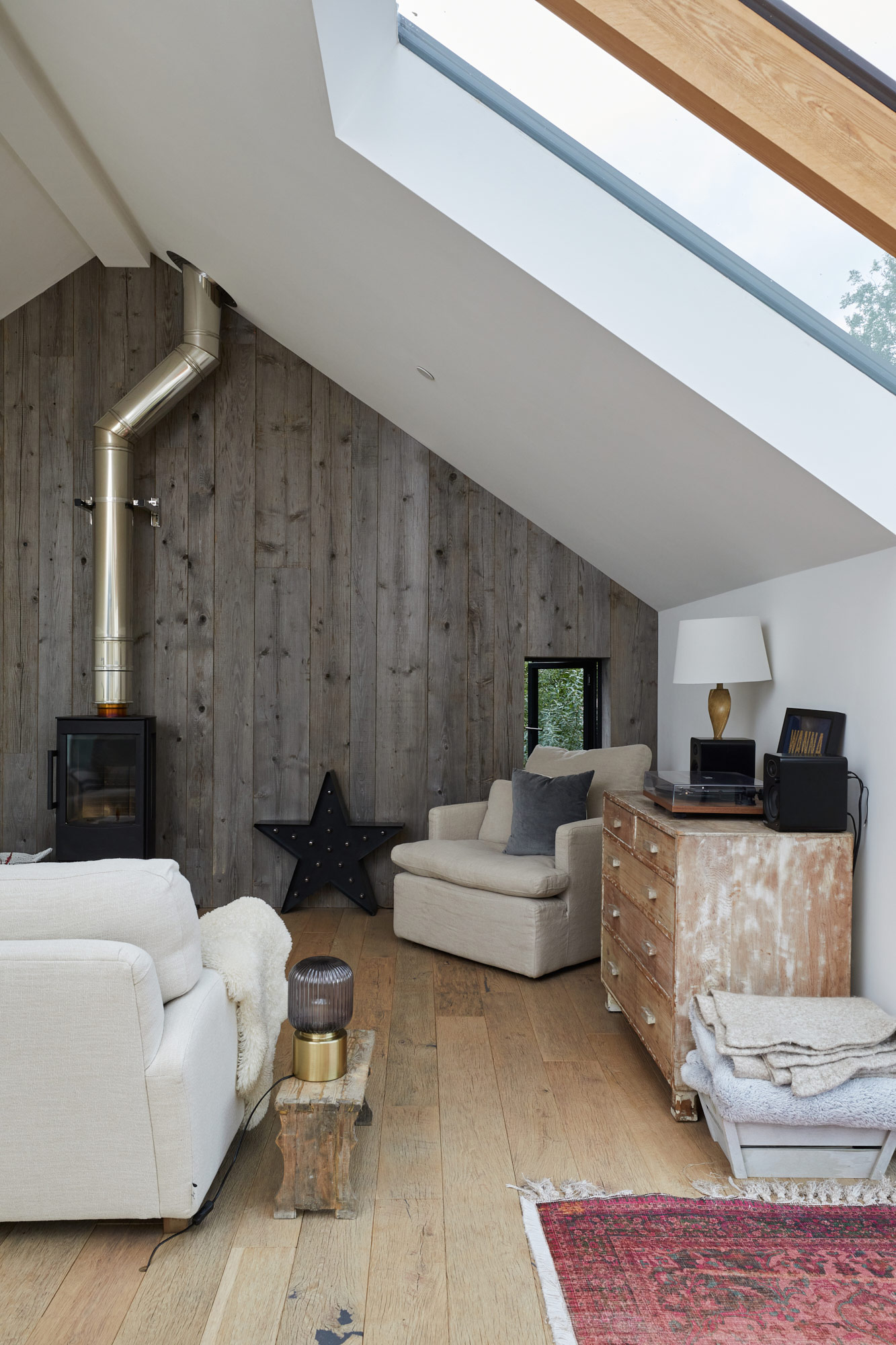 Rustic wood barn interior