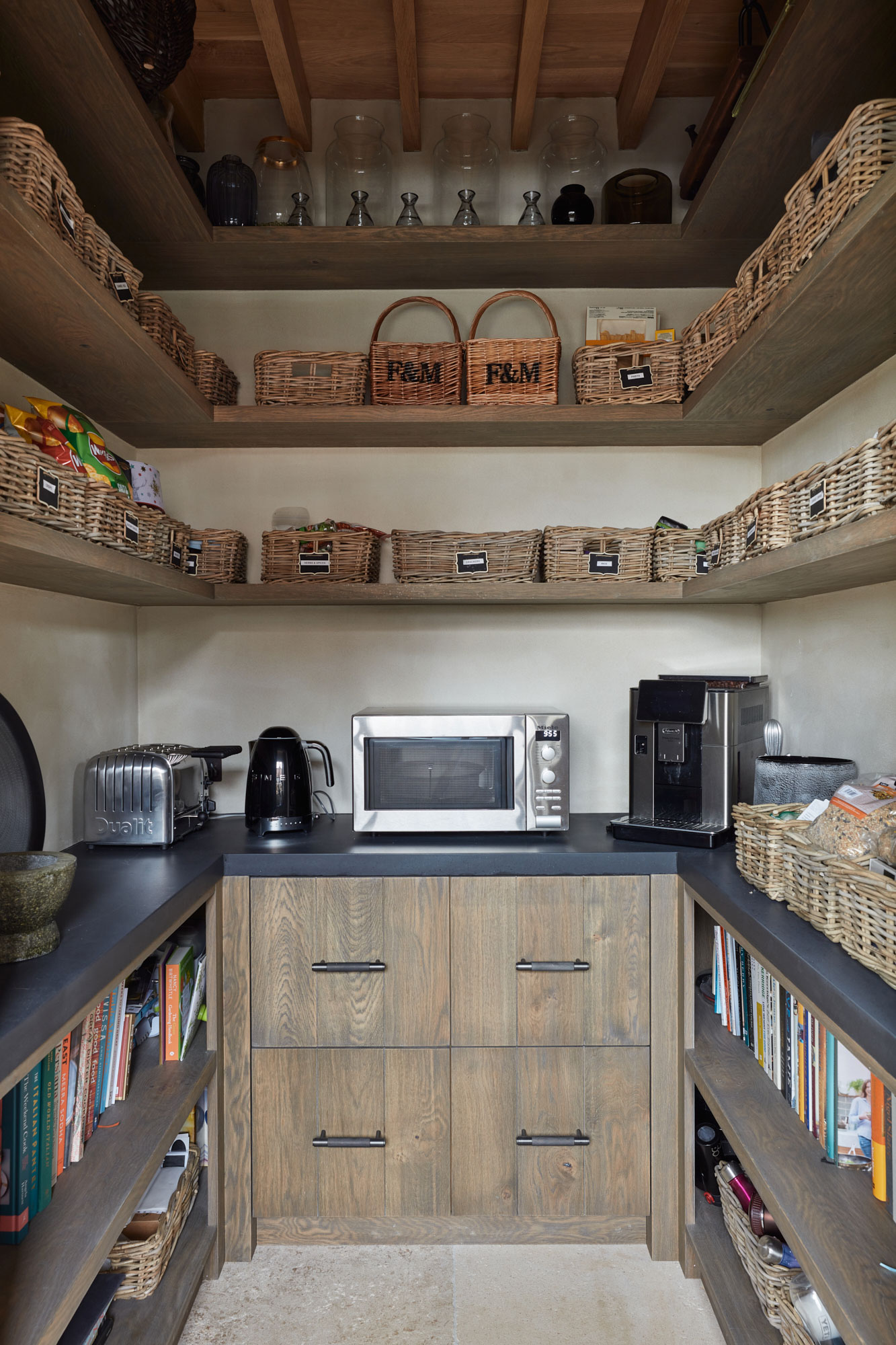 Walk in bespoke kitchen larder