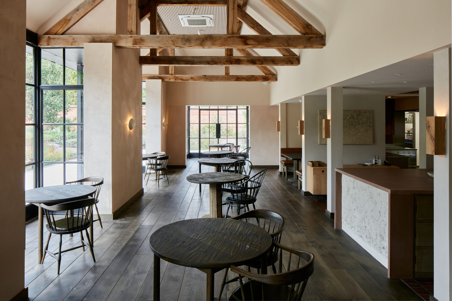 commercial restaurant project where we supplied the reclaimed woof flooring