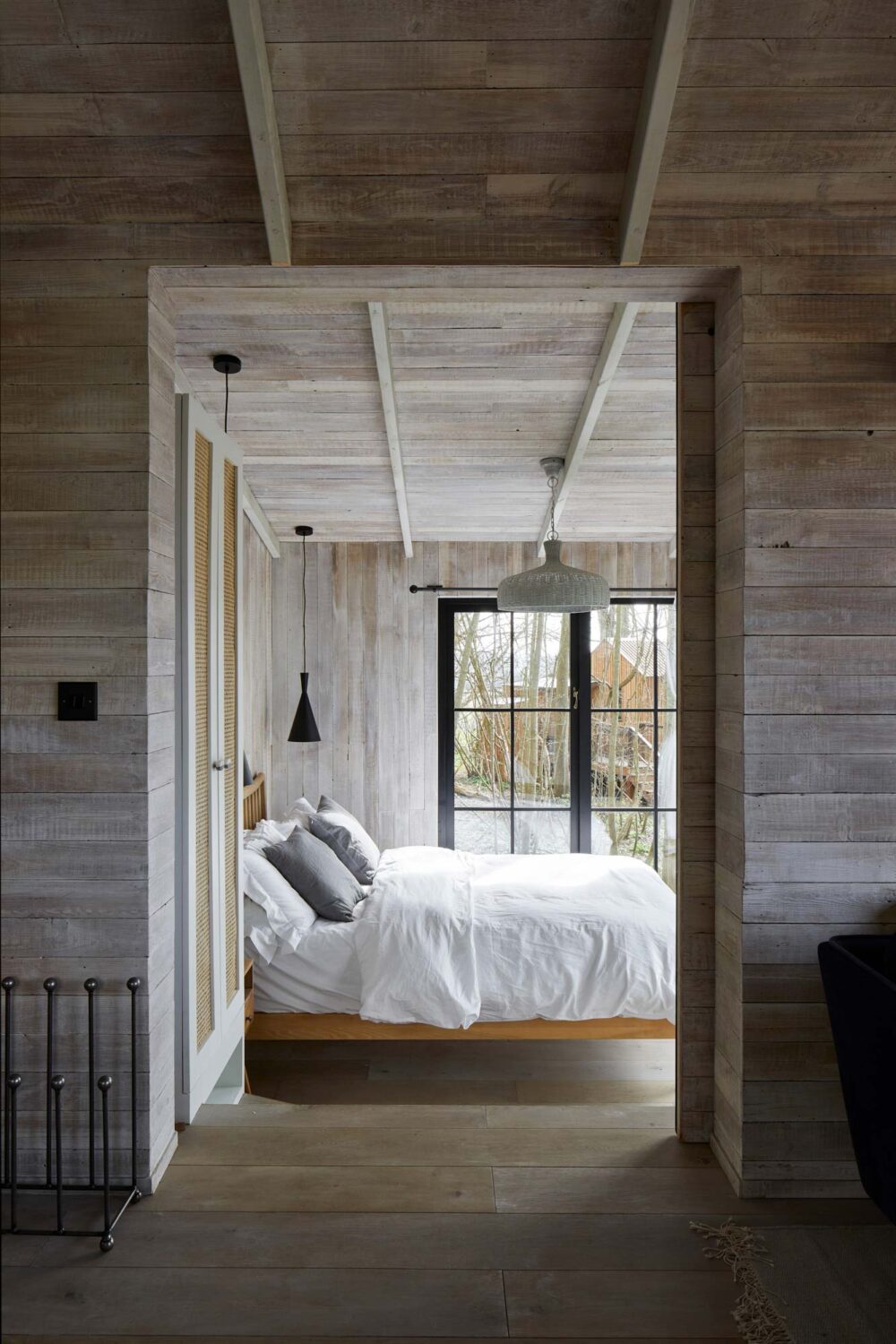 light wash wooden cabin 