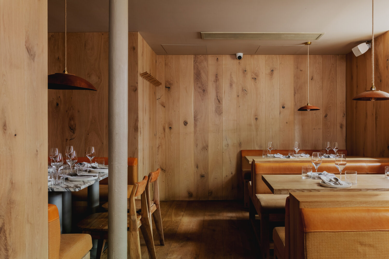 restaurant with wood cladding