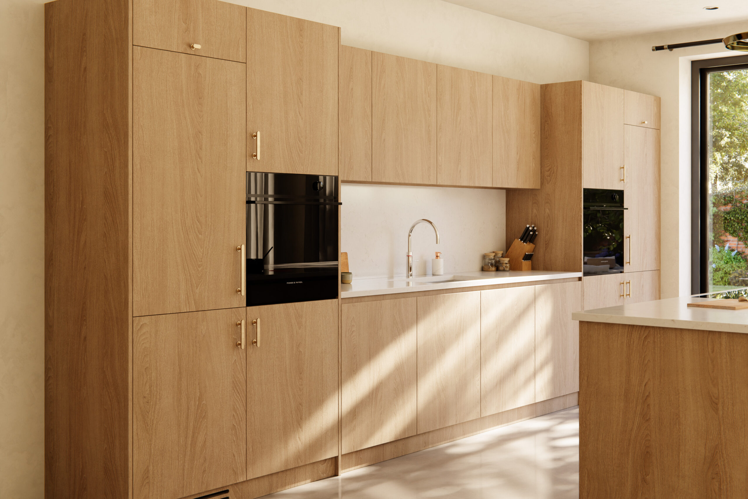 White oiled oak ex display kitchen