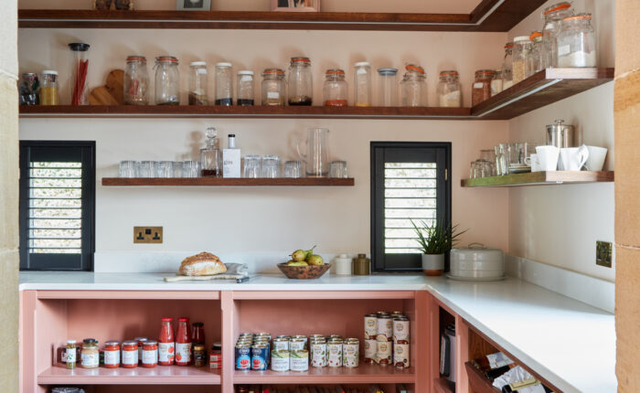 well organised kitchen pantry